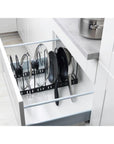 Expandable Pan & Lid Organiser Black - KITCHEN - Shelves and Racks - Soko and Co