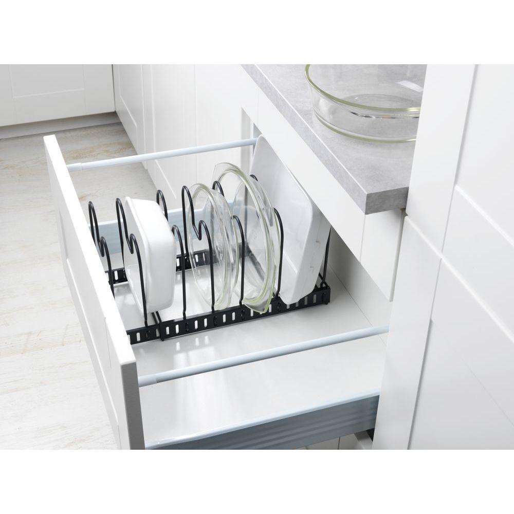 Expandable Pan &amp; Lid Organiser Black - KITCHEN - Shelves and Racks - Soko and Co