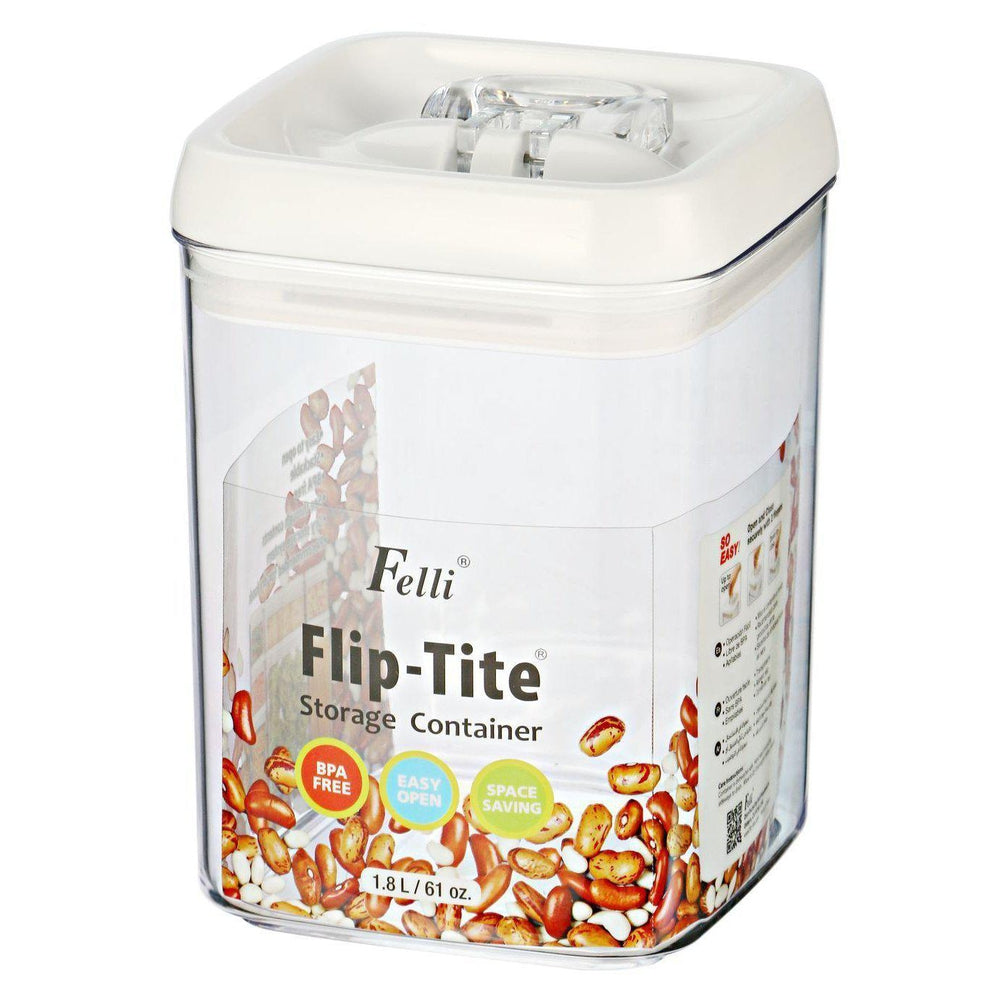 Felli Flip Tite 1.7L Large Square Pantry Container - KITCHEN - Food Containers - Soko and Co