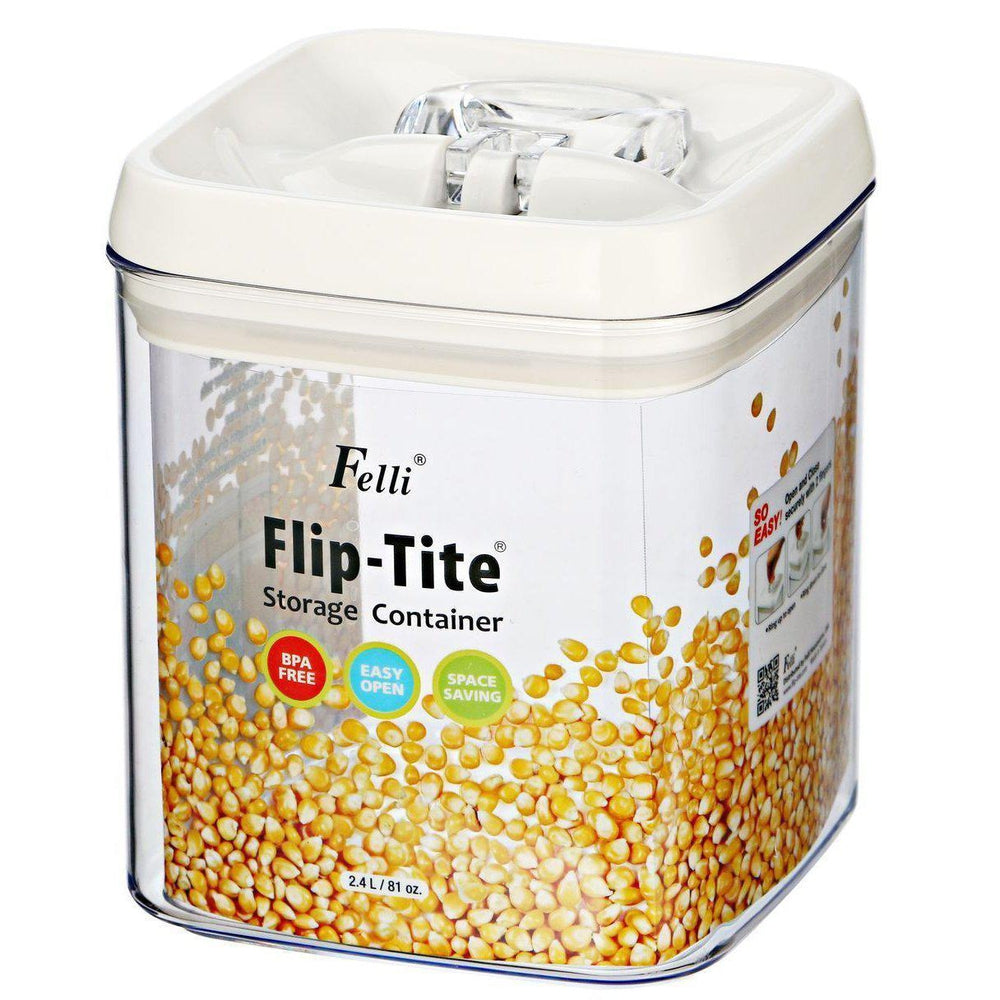 Felli Flip Tite 2.4L Extra Large Square Pantry Container - KITCHEN - Food Containers - Soko and Co