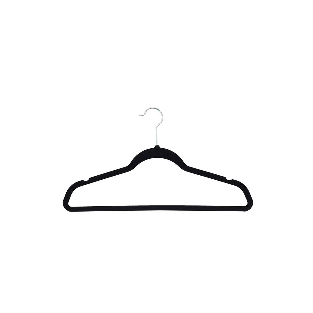 Flocked Coat Hangers with Bar 50 Pack Black - WARDROBE - Clothes Hangers - Soko and Co