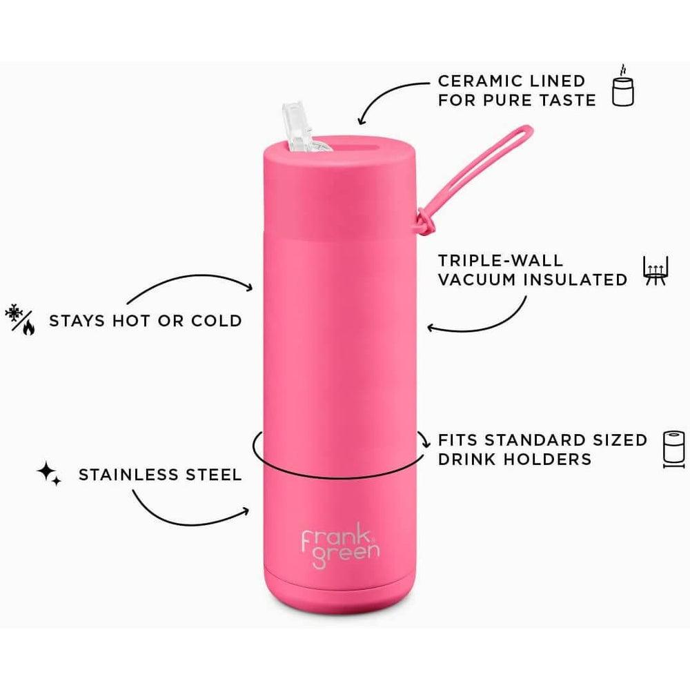 Frank Green 595ml Ceramic Water Bottle with Straw Blushed - LIFESTYLE - Water Bottles - Soko and Co