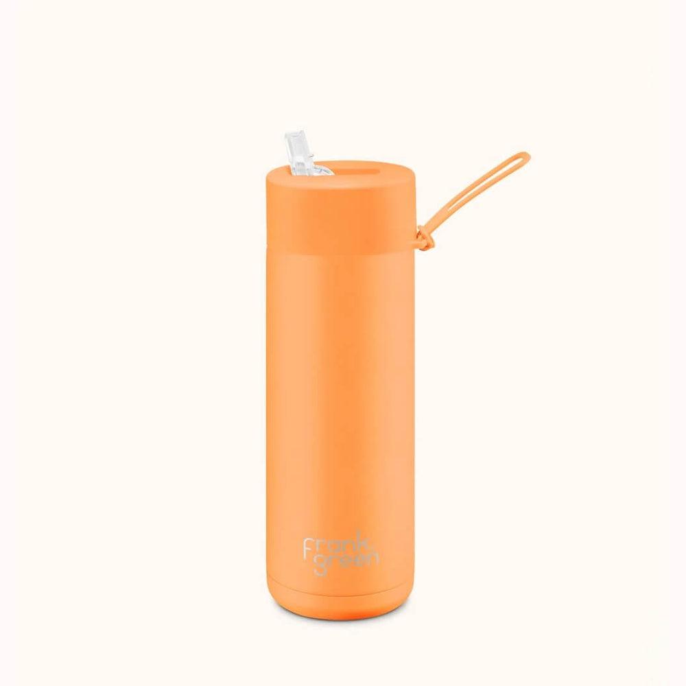 Frank Green 595ml Ceramic Water Bottle with Straw Neon Orange - LIFESTYLE - Water Bottles - Soko and Co