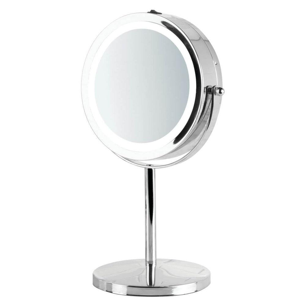 iDesign Lighted 7x LED Pedestal Makeup Mirror Stainless Steel - BATHROOM - Mirrors - Soko and Co