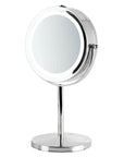 iDesign Lighted 7x LED Pedestal Makeup Mirror Stainless Steel - BATHROOM - Mirrors - Soko and Co