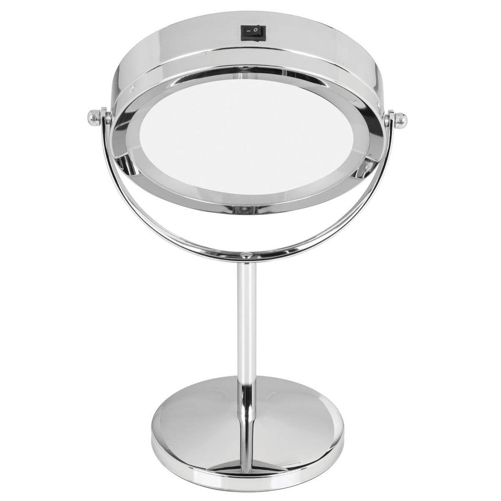 iDesign Lighted 7x LED Pedestal Makeup Mirror Stainless Steel - BATHROOM - Mirrors - Soko and Co