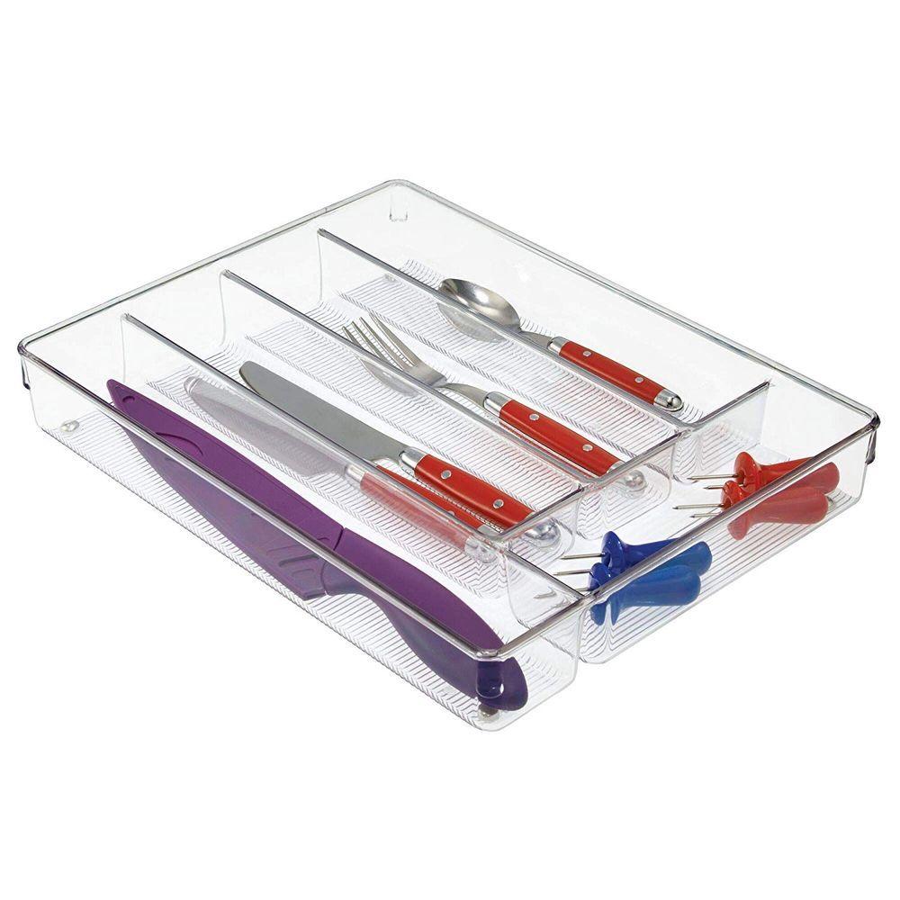 iDesign Linus Acrylic 5 Compartment Cutlery Tray - KITCHEN - Cutlery Trays - Soko and Co