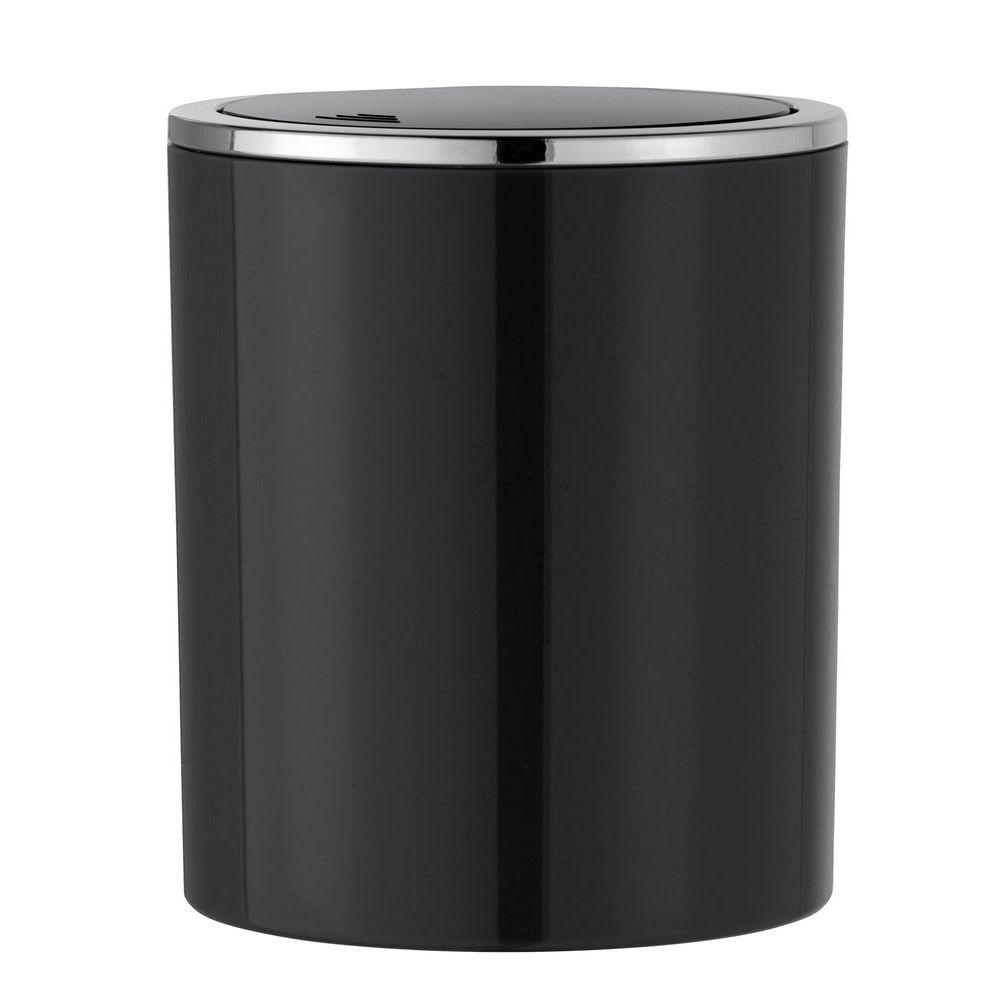 Inca 2L Rubbish Bin Black & Chrome - BATHROOM - Bins - Soko and Co