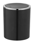 Inca 2L Rubbish Bin Black & Chrome - BATHROOM - Bins - Soko and Co