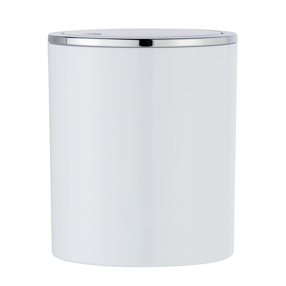 Inca 2L Rubbish Bin White & Chrome - BATHROOM - Bins - Soko and Co