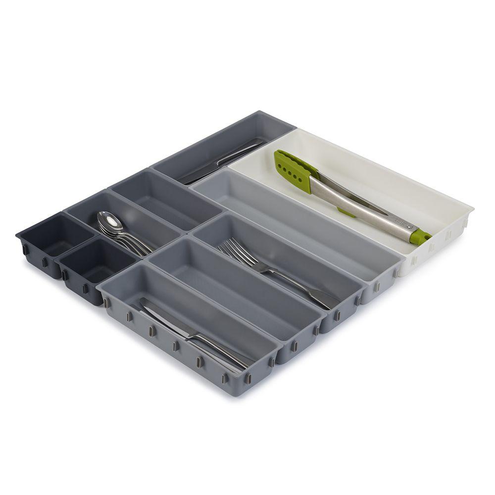 Joseph Joseph Blox 10 Piece Drawer Organiser Set Grey - KITCHEN - Cutlery Trays - Soko and Co