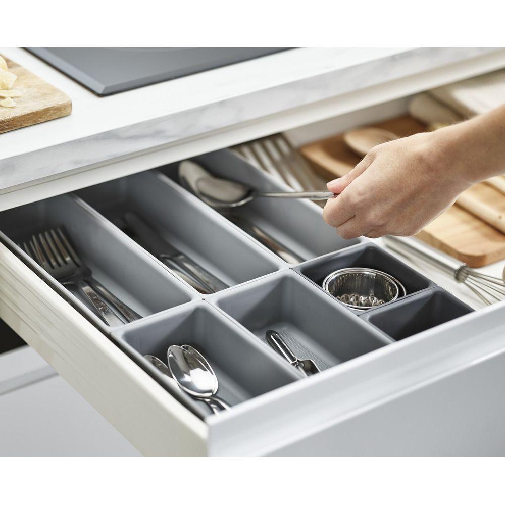 Joseph Joseph Blox 7 Piece Drawer Organiser Set Grey - KITCHEN - Cutlery Trays - Soko and Co