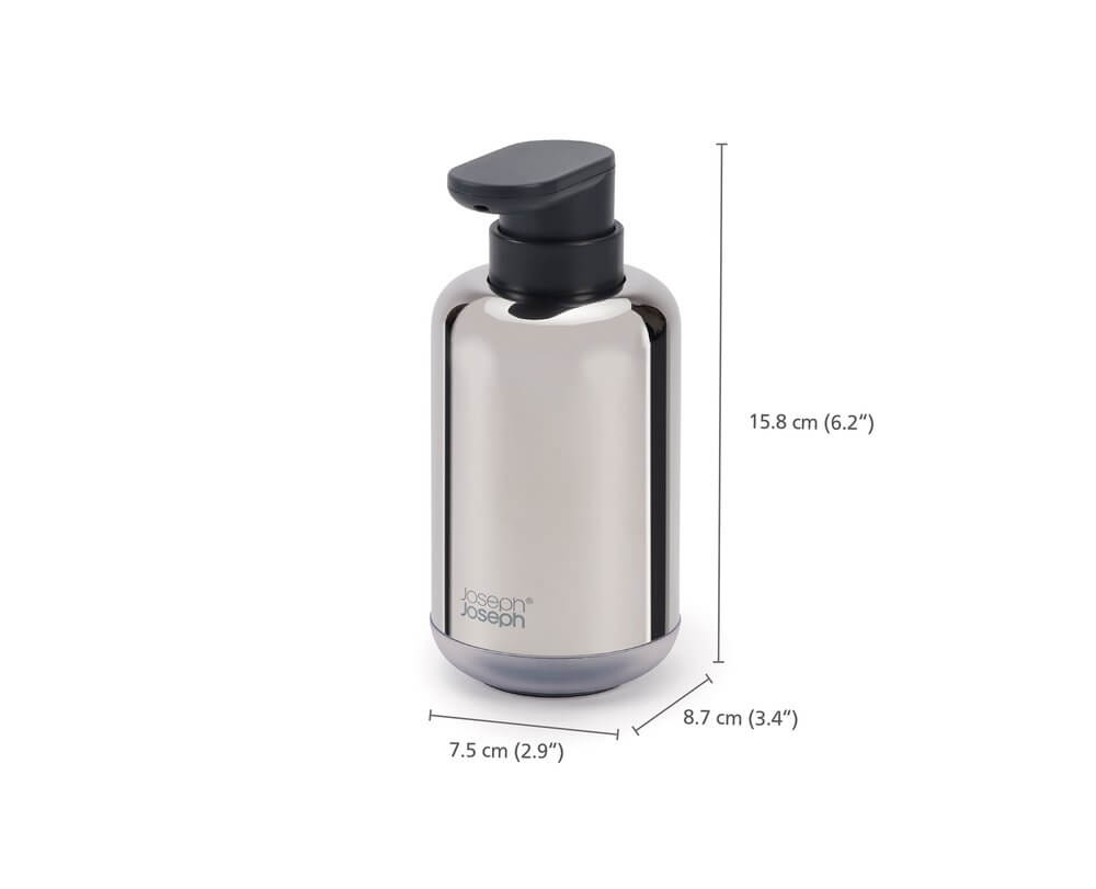 Joseph Joseph EasyStore Luxe Stainless Steel Soap Dispenser - BATHROOM - Soap Dispensers and Trays - Soko and Co