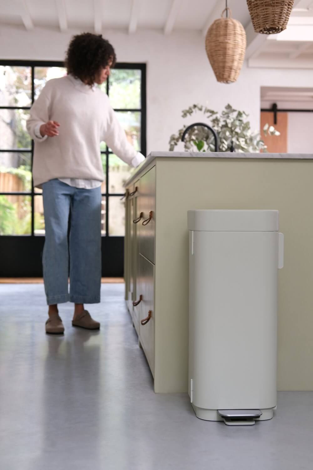 Joseph Joseph Porta 40L Pedal Kitchen Rubbish Bin Concrete Grey - KITCHEN - Bins - Soko and Co