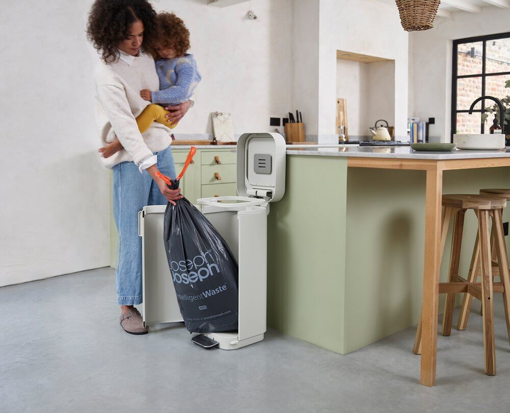 Joseph Joseph Porta 40L Pedal Kitchen Rubbish Bin Concrete Grey - KITCHEN - Bins - Soko and Co