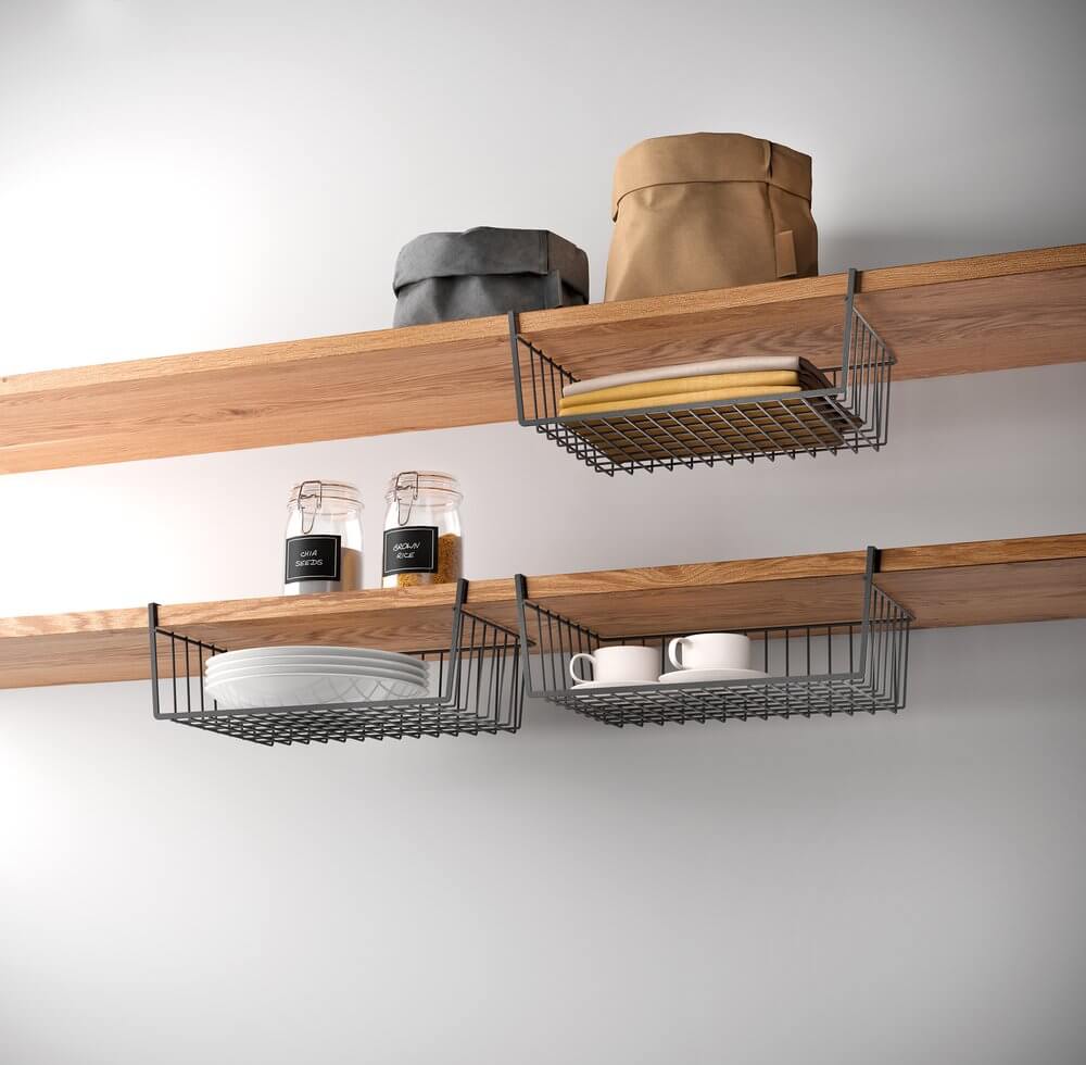 Kanguro Large Under Shelf Basket Matte Black - KITCHEN - Shelves and Racks - Soko and Co