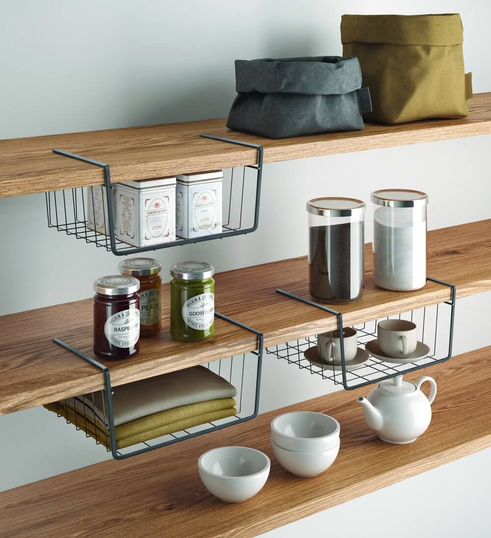 Kanguro Small Under Shelf Basket Matte Black - KITCHEN - Shelves and Racks - Soko and Co