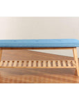 Large Bamboo Shoe Bench Blue - WARDROBE - Shoe Storage - Soko and Co