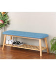 Large Bamboo Shoe Bench Blue - WARDROBE - Shoe Storage - Soko and Co