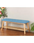 Large Bamboo Shoe Bench Blue - WARDROBE - Shoe Storage - Soko and Co