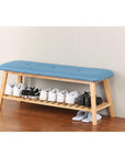 Large Bamboo Shoe Bench Blue - WARDROBE - Shoe Storage - Soko and Co