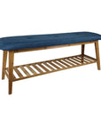 Large Bamboo Shoe Bench Blue - WARDROBE - Shoe Storage - Soko and Co