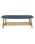 Large Bamboo Shoe Bench Blue - WARDROBE - Shoe Storage - Soko and Co