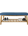 Large Bamboo Shoe Bench Blue - WARDROBE - Shoe Storage - Soko and Co