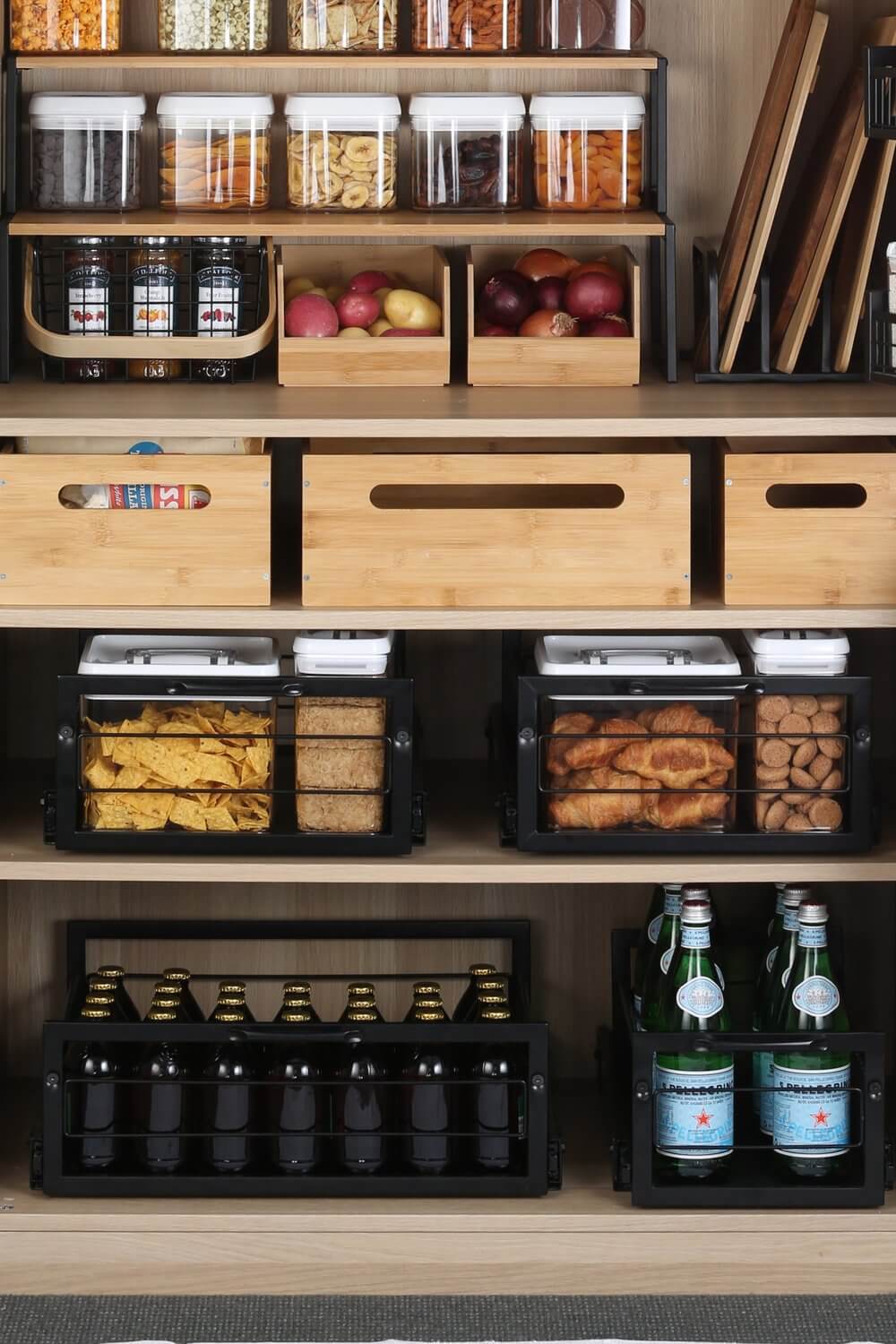 Large Pull Out Pantry Drawer Black - KITCHEN - Shelves and Racks - Soko and Co