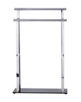 Lava 2 Rail Freestanding Glass & Steel Towel Rack Black - BATHROOM - Towel Racks - Soko and Co