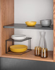 Lava Square Plate Stacker & Pantry Shelf Matte Black - KITCHEN - Shelves and Racks - Soko and Co