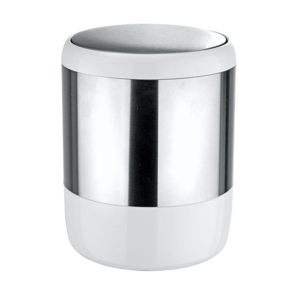 Loft 6L Rubbish Bin White & Chrome - BATHROOM - Bins - Soko and Co