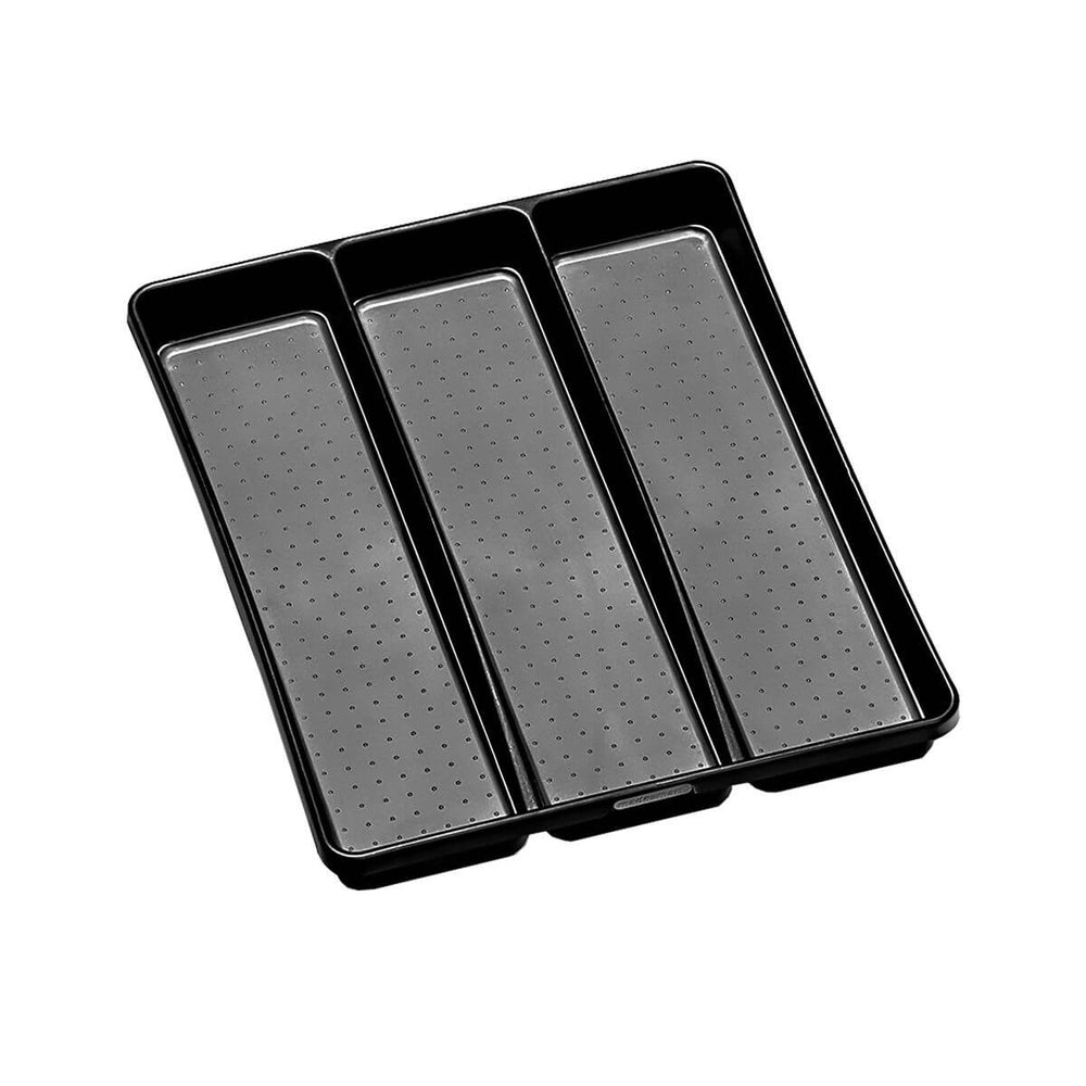 Madesmart 3 Compartment Grip Base Utensil Tray Carbon - KITCHEN - Cutlery Trays - Soko and Co