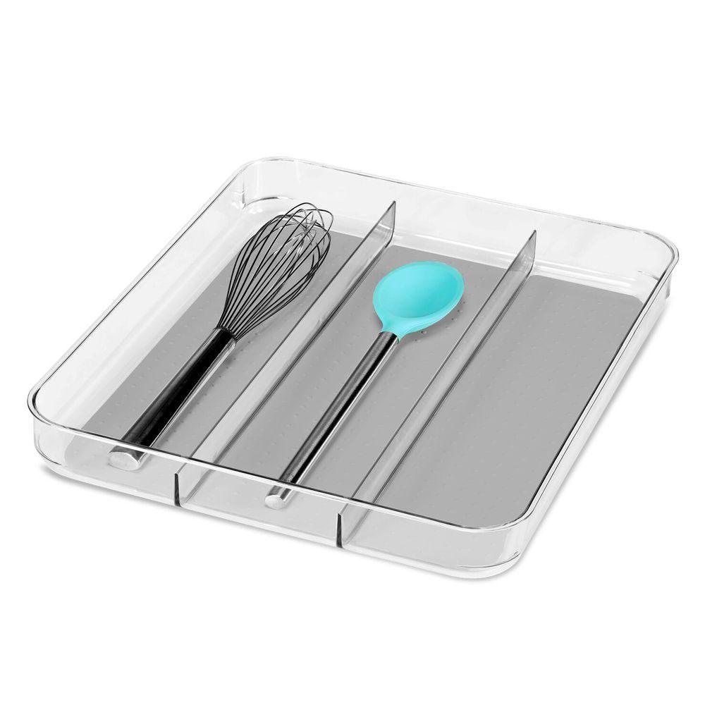 Madesmart 3 Compartment Utensil Tray Clear - KITCHEN - Cutlery Trays - Soko and Co