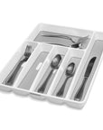 Madesmart 6 Compartment Grip Base Cutlery Tray White - KITCHEN - Cutlery Trays - Soko and Co