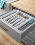 Madesmart 8 Compartment Expandable Grip Base Cutlery Tray White - KITCHEN - Cutlery Trays - Soko and Co