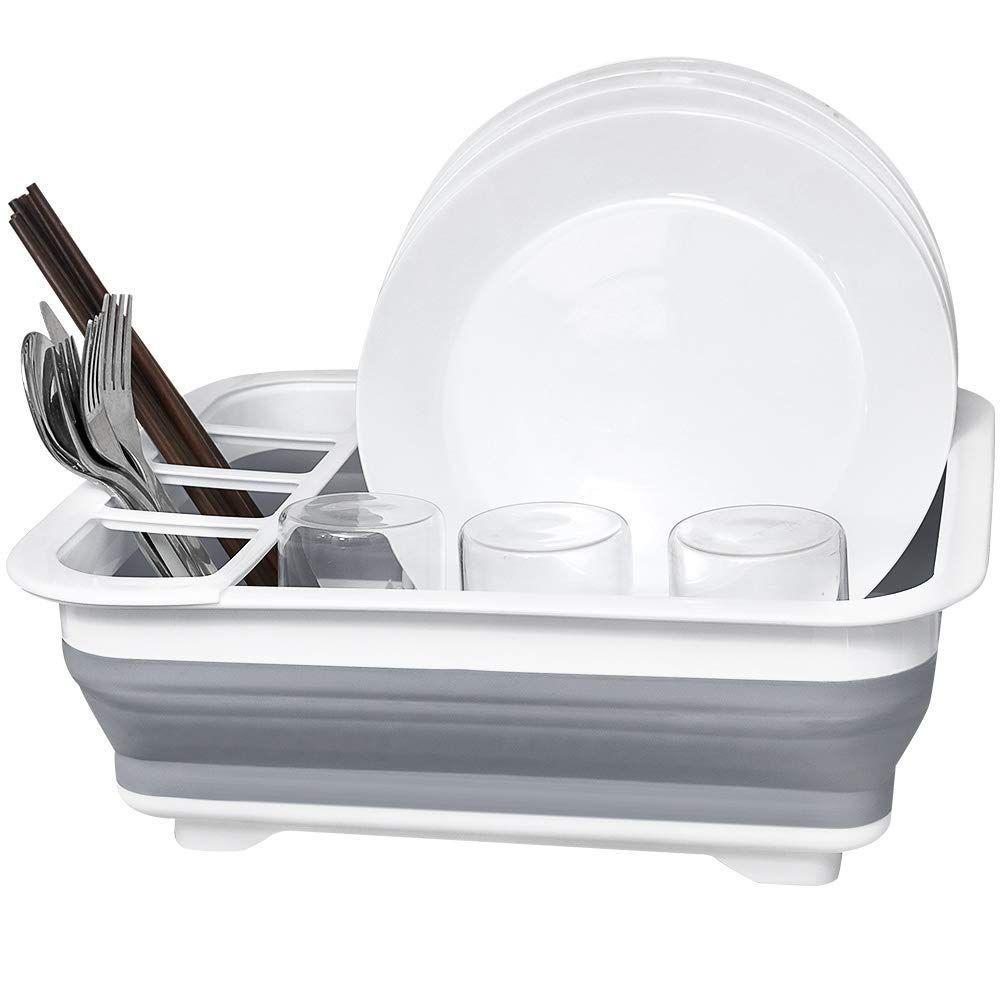 Madesmart Collapsible Dish Rack White - KITCHEN - Dish Racks and Mats - Soko and Co