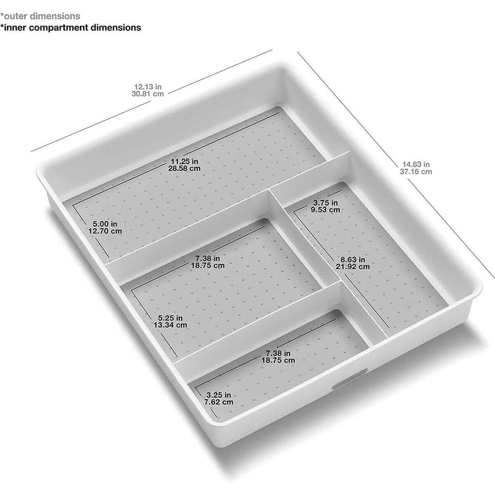 Madesmart Grip Base Junk Drawer Organiser White - KITCHEN - Cutlery Trays - Soko and Co