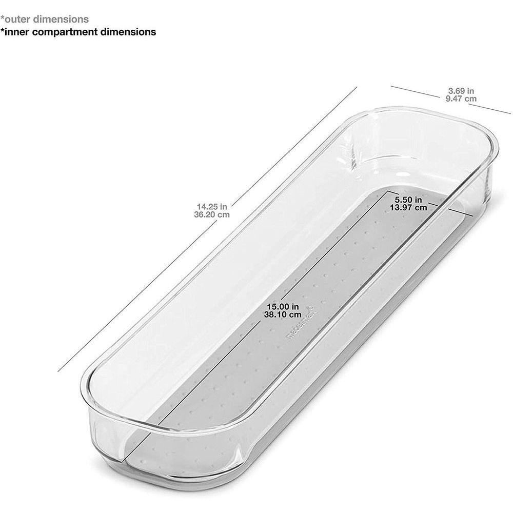 Madesmart Large Slim Grip Base Drawer Organiser Clear - KITCHEN - Cutlery Trays - Soko and Co