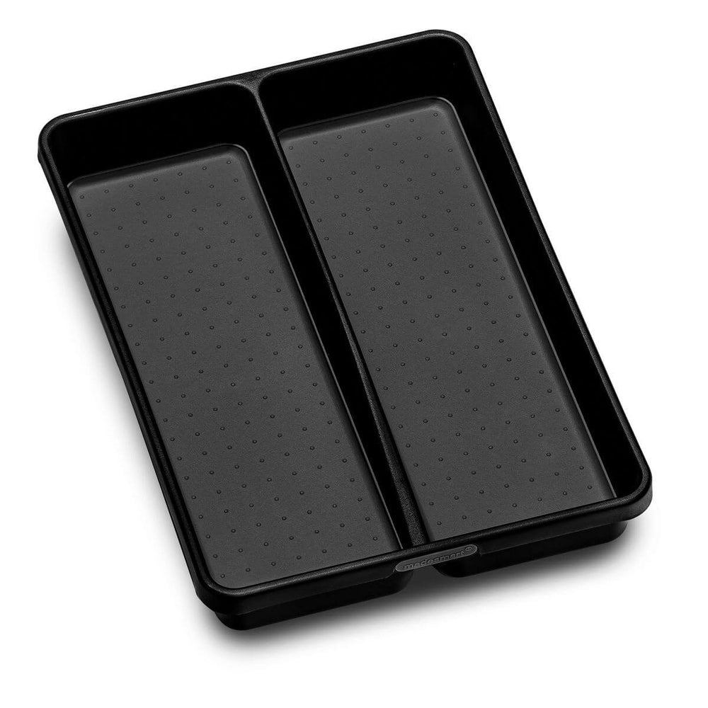 Madesmart Mini 2 Compartment Grip Base Utensil Tray Carbon - KITCHEN - Cutlery Trays - Soko and Co