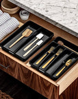 Madesmart Mini 2 Compartment Grip Base Utensil Tray Carbon - KITCHEN - Cutlery Trays - Soko and Co