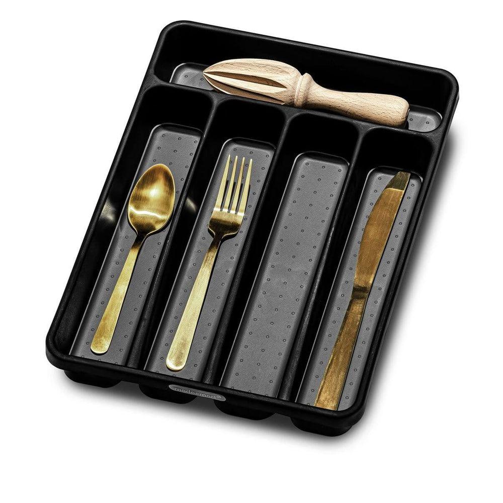 Madesmart Mini 5 Compartment Grip Base Cutlery Tray Carbon - KITCHEN - Cutlery Trays - Soko and Co