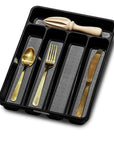 Madesmart Mini 5 Compartment Grip Base Cutlery Tray Carbon - KITCHEN - Cutlery Trays - Soko and Co