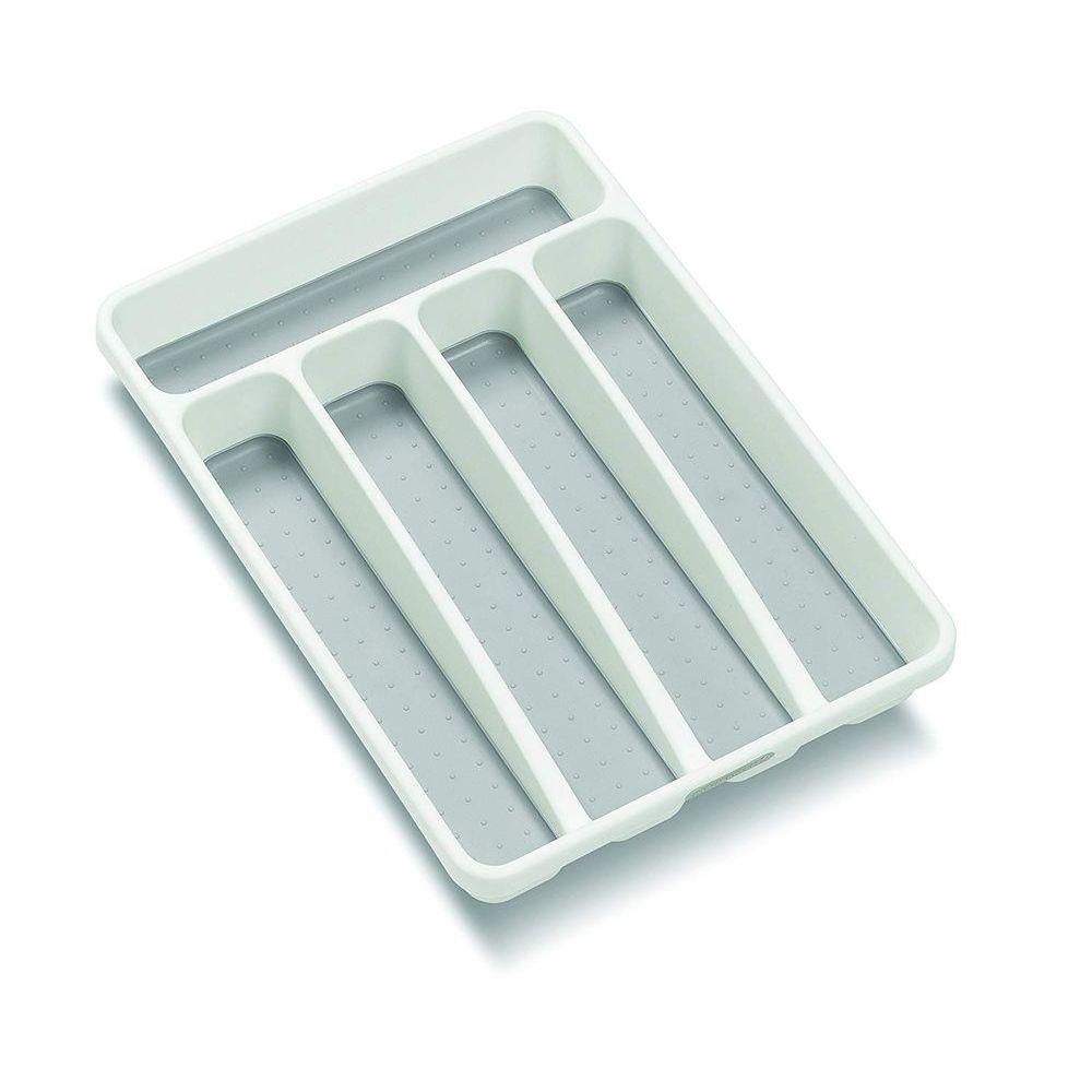 Madesmart Mini 5 Compartment Grip Base Cutlery Tray White - KITCHEN - Cutlery Trays - Soko and Co