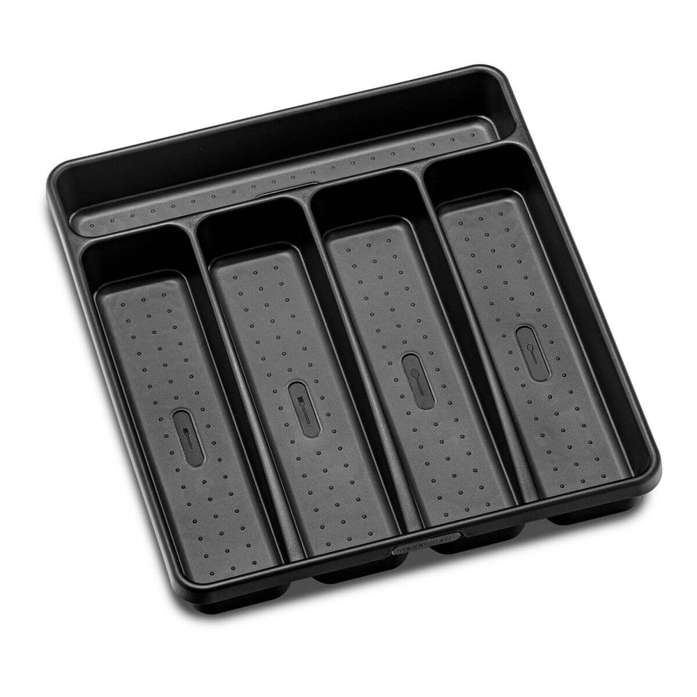 Madesmart Small 5 Compartment Grip Base Cutlery Tray Carbon - KITCHEN - Cutlery Trays - Soko and Co