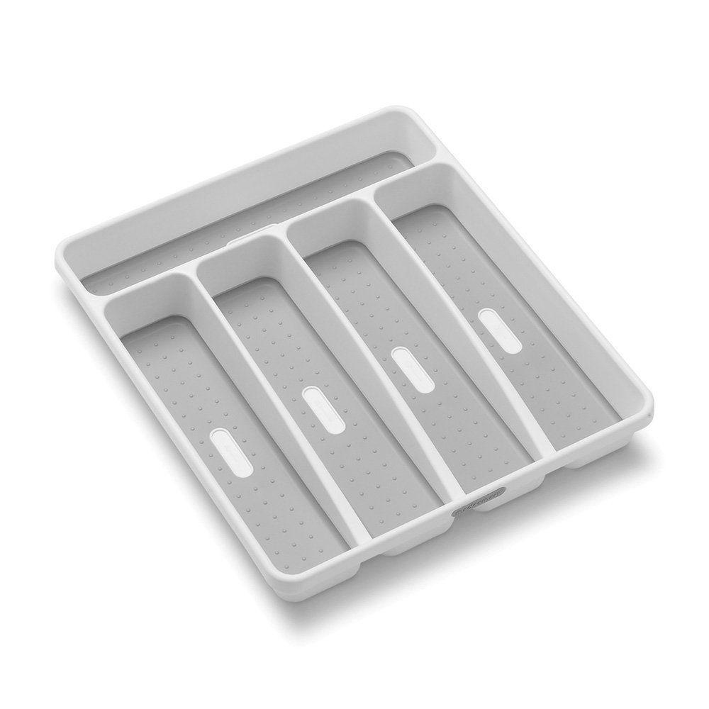 Madesmart Small 5 Compartment Grip Base Cutlery Tray White - KITCHEN - Cutlery Trays - Soko and Co