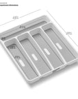 Madesmart Small 5 Compartment Grip Base Cutlery Tray White - KITCHEN - Cutlery Trays - Soko and Co