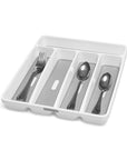 Madesmart Small 5 Compartment Grip Base Cutlery Tray White - KITCHEN - Cutlery Trays - Soko and Co