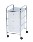 Messina 3 Drawer Storage Trolley Chrome - HOME STORAGE - Storage Trolleys - Soko and Co