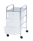 Messina 3 Drawer Storage Trolley Chrome - HOME STORAGE - Storage Trolleys - Soko and Co